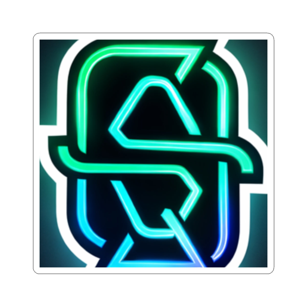 Neon Monogram Osq Sticker — Glow Effect Kiss-Cut Vinyl Sticker