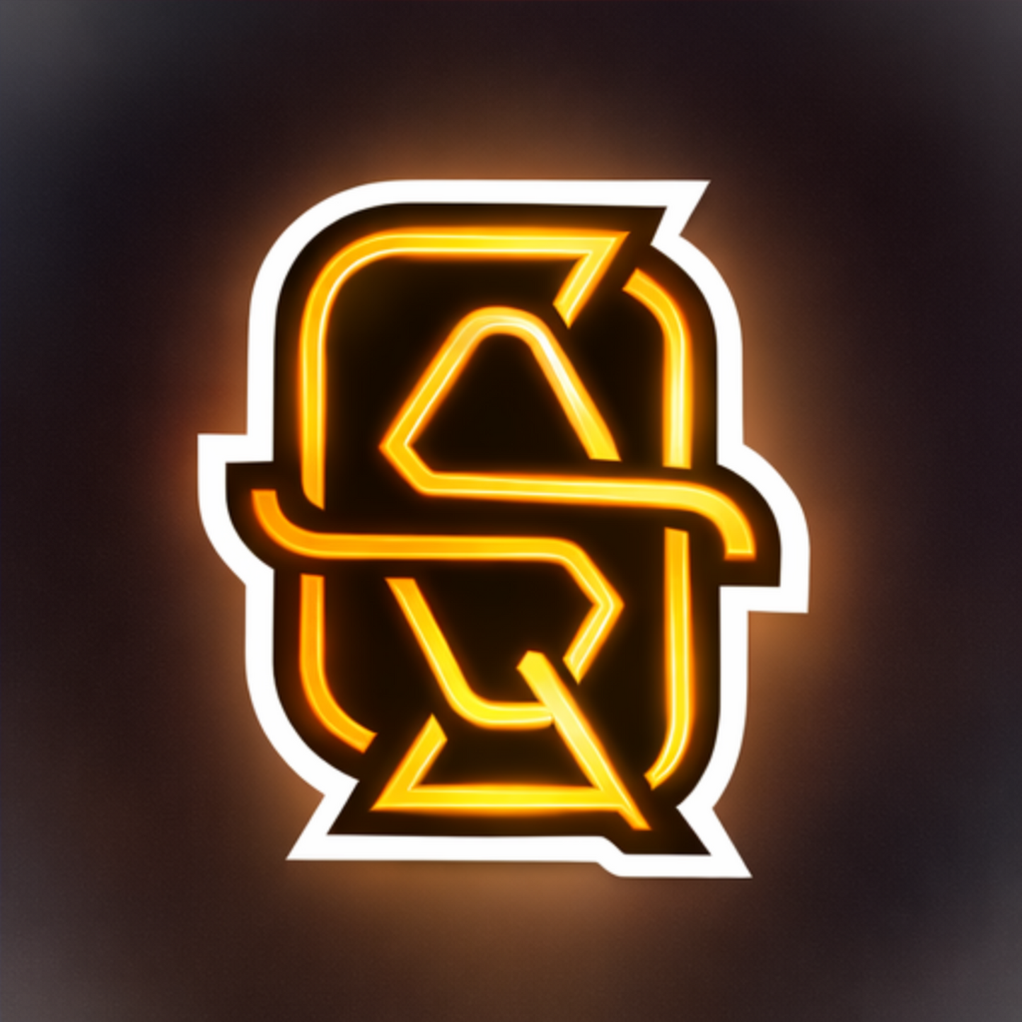 Neon Monogram Sticker — Golden Osq Logo  Cut Laptop Decal